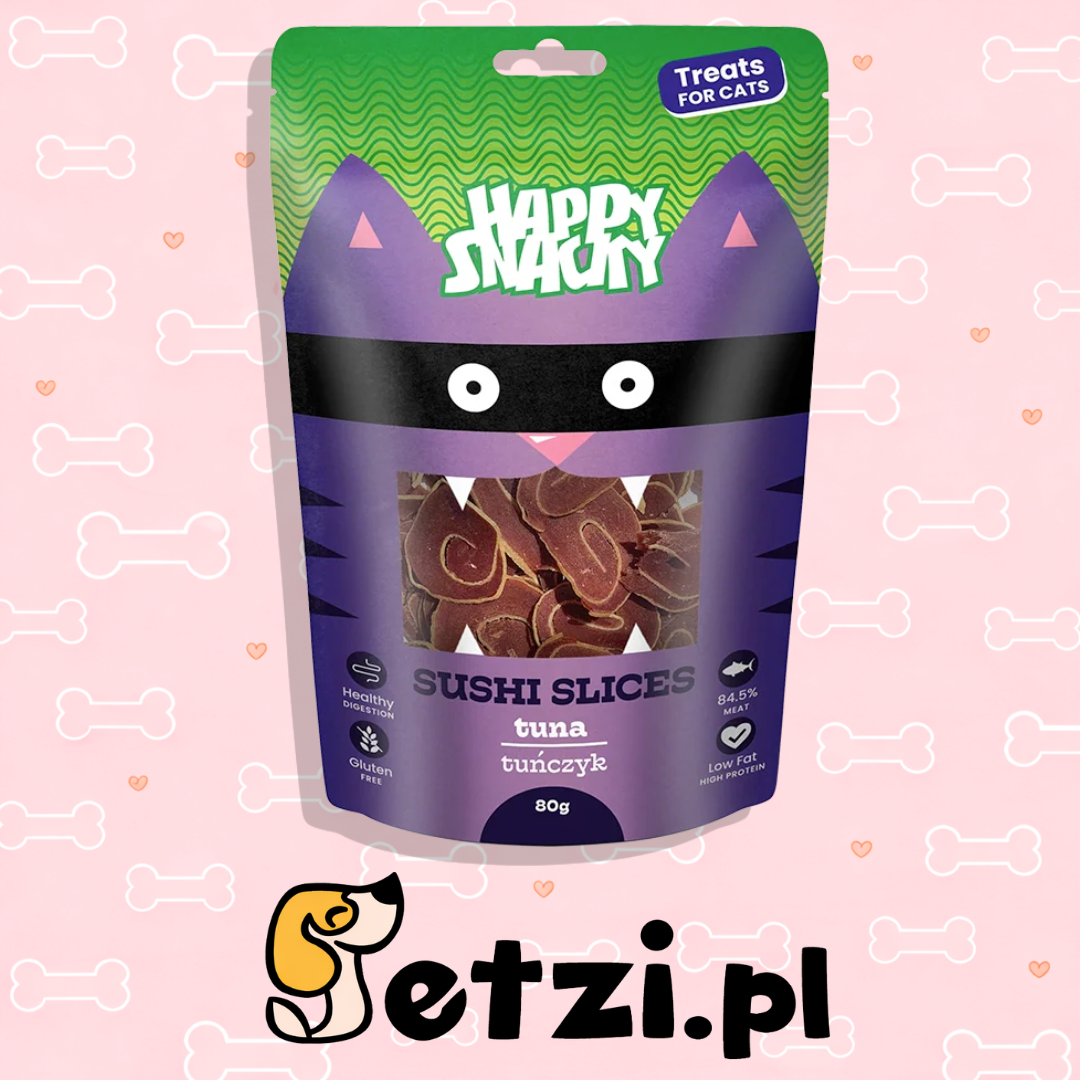 HAPPY SNACKY PLASTERKI SUSHI Z TUŃCZYKA DLA KOTA 80G