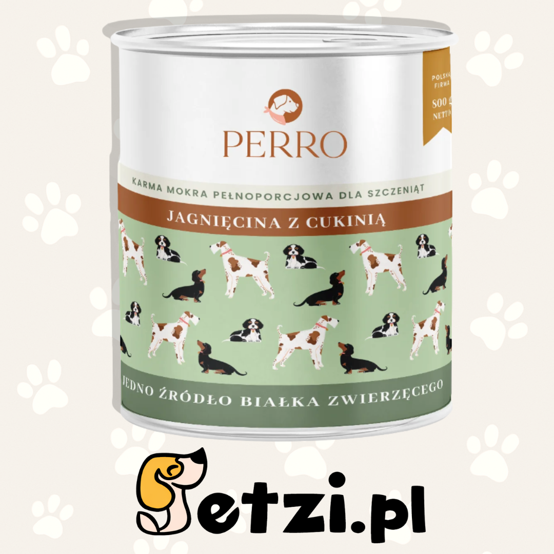 PERRO MOKRA KARMA DLA PSA JAGNIĘCINA Z CUKINIĄ JUNIOR 800G