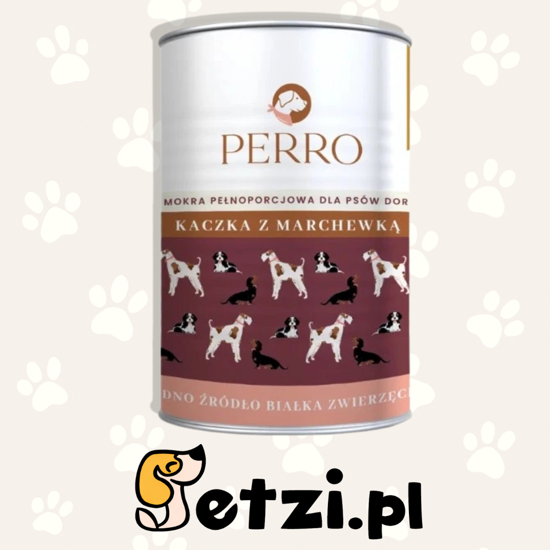 PERRO MOKRA KARMA DLA PSA KACZKA Z MARCHEWKĄ 850G
