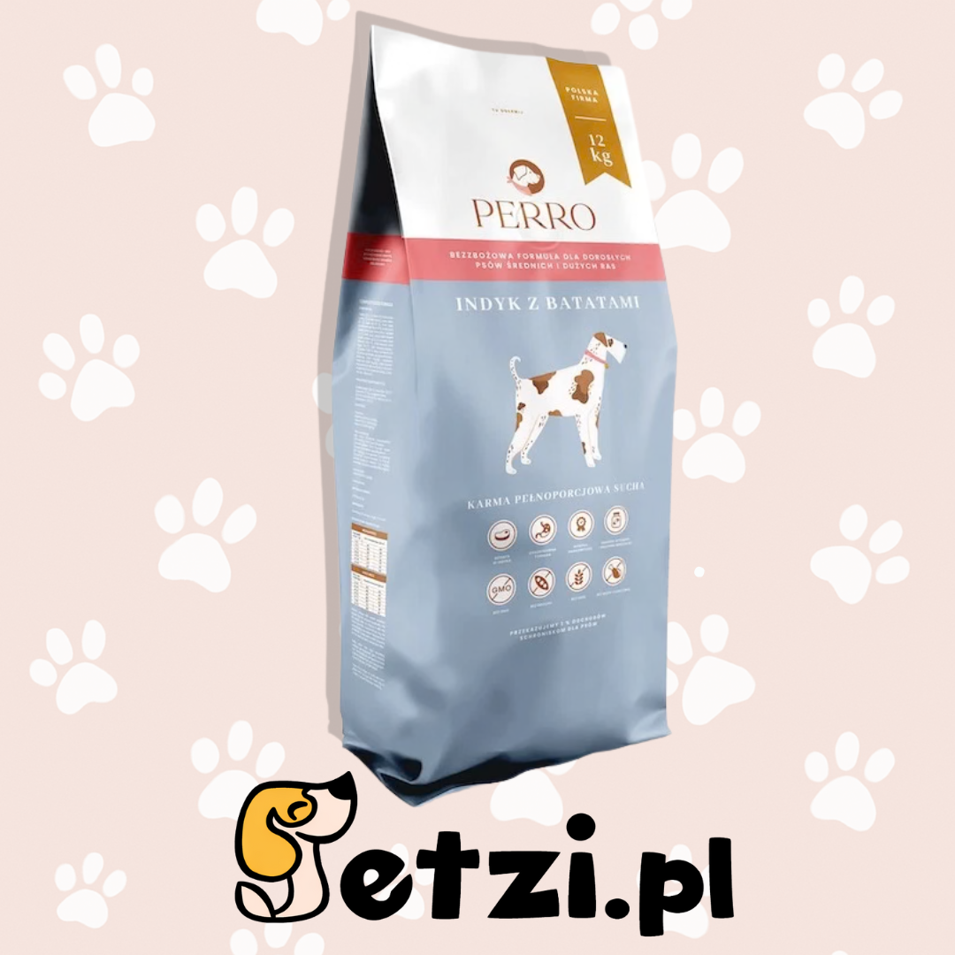 PERRO SUCHA KARMA DLA PSA INDYK Z BATATAMI M/L 12KG
