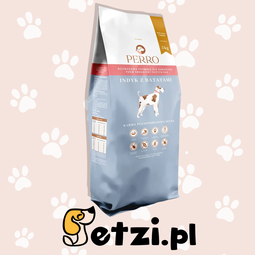 PERRO SUCHA KARMA DLA PSA INDYK Z BATATAMI M/L 3KG