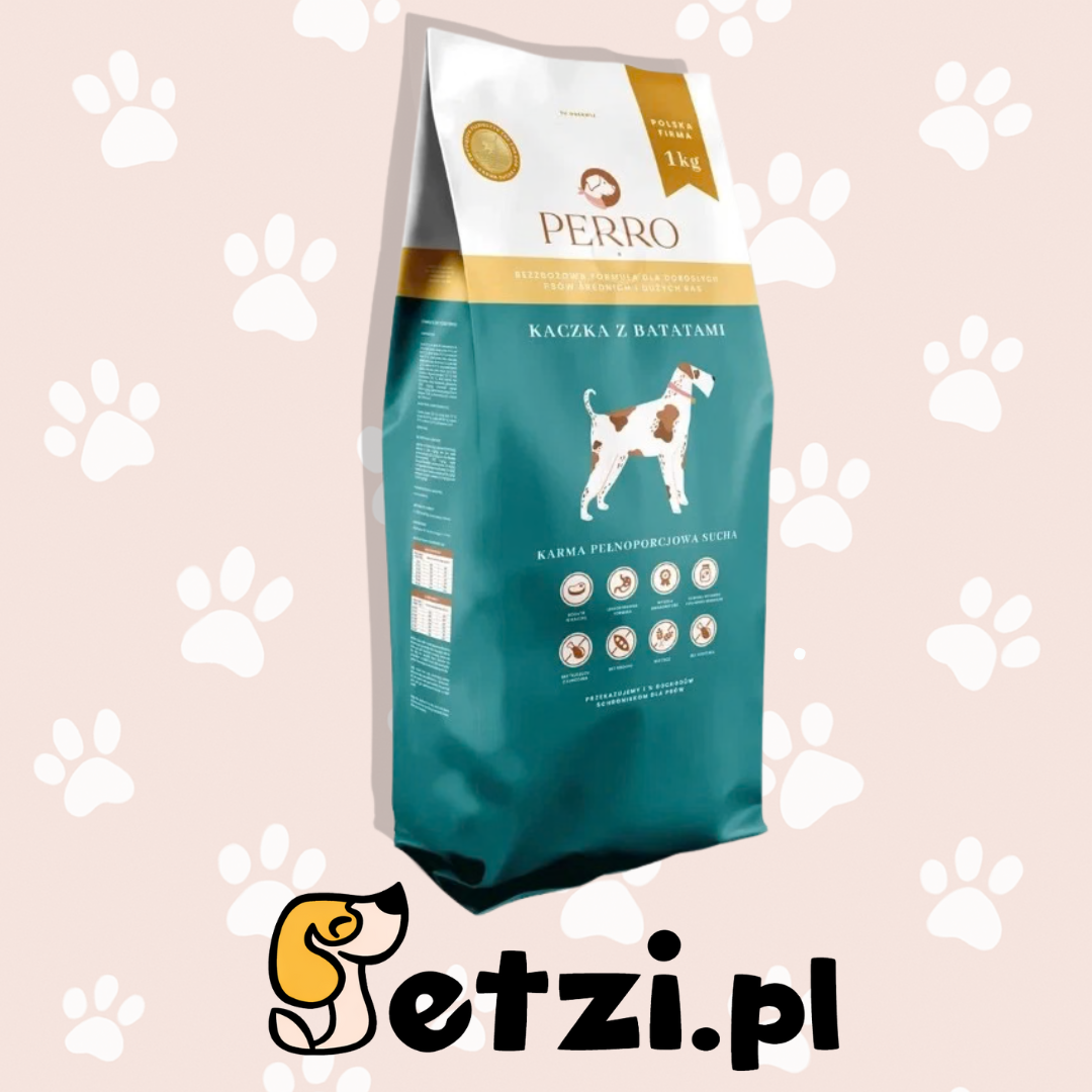 PERRO SUCHA KARMA DLA PSA KACZKA Z BATATAMI M/L 1KG