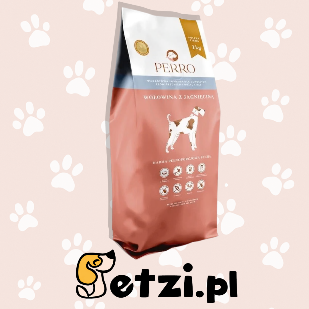 PERRO SUCHA KARMA DLA PSA WOŁOWINA Z JAGNIĘCINĄ M/L 1KG