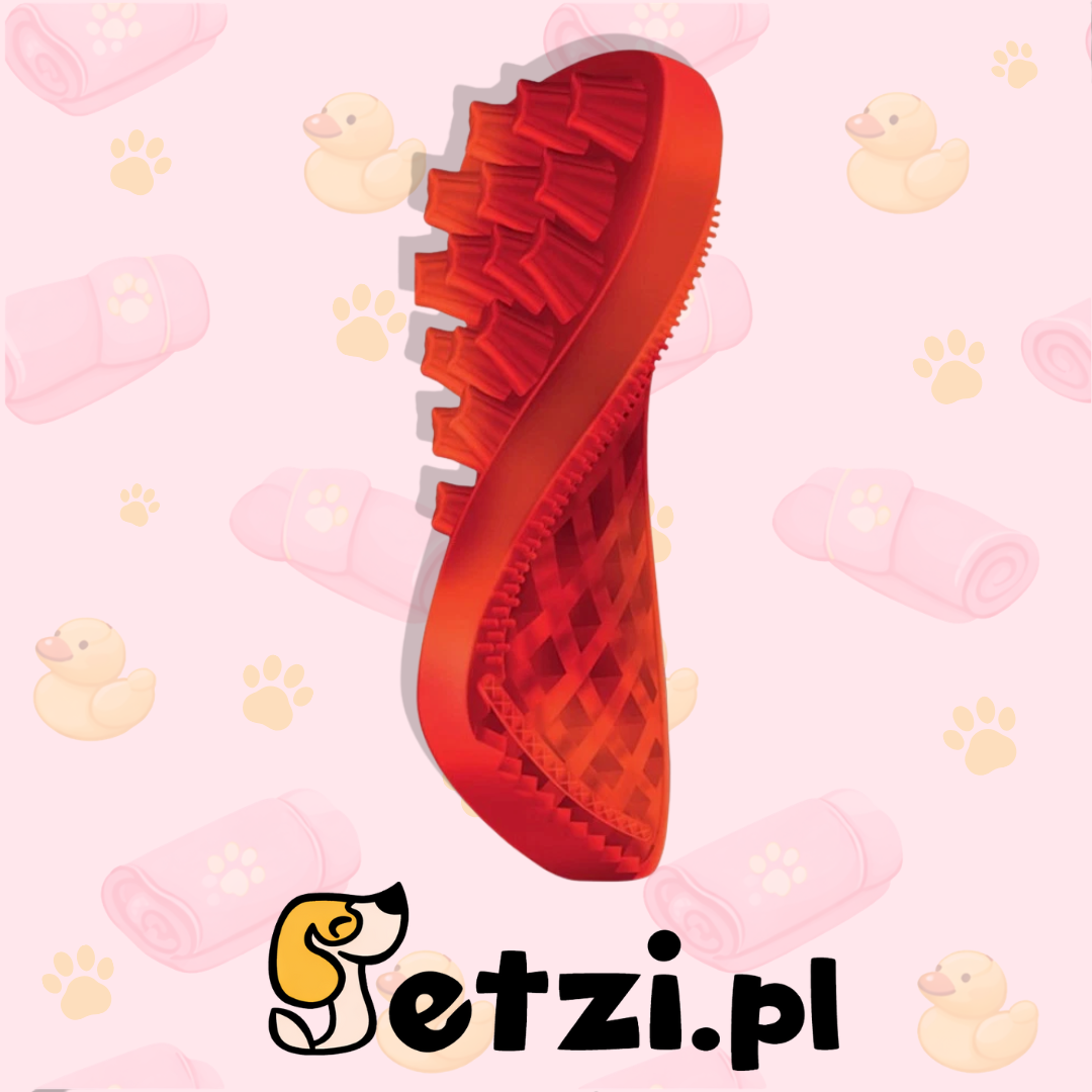 PET+ME SZCZOTKA CZERWONA DLA PSÓW O DŁUGIEJ, GĘSTEJ SIERŚCI I PODSZERSTKU