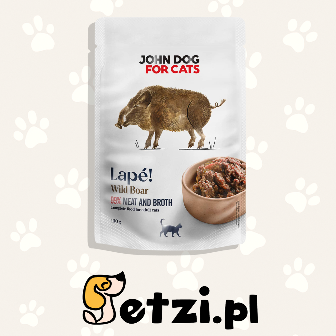 JOHN DOG FOR CATS LAPE MOKRA KARMA KOT DZIK 100G