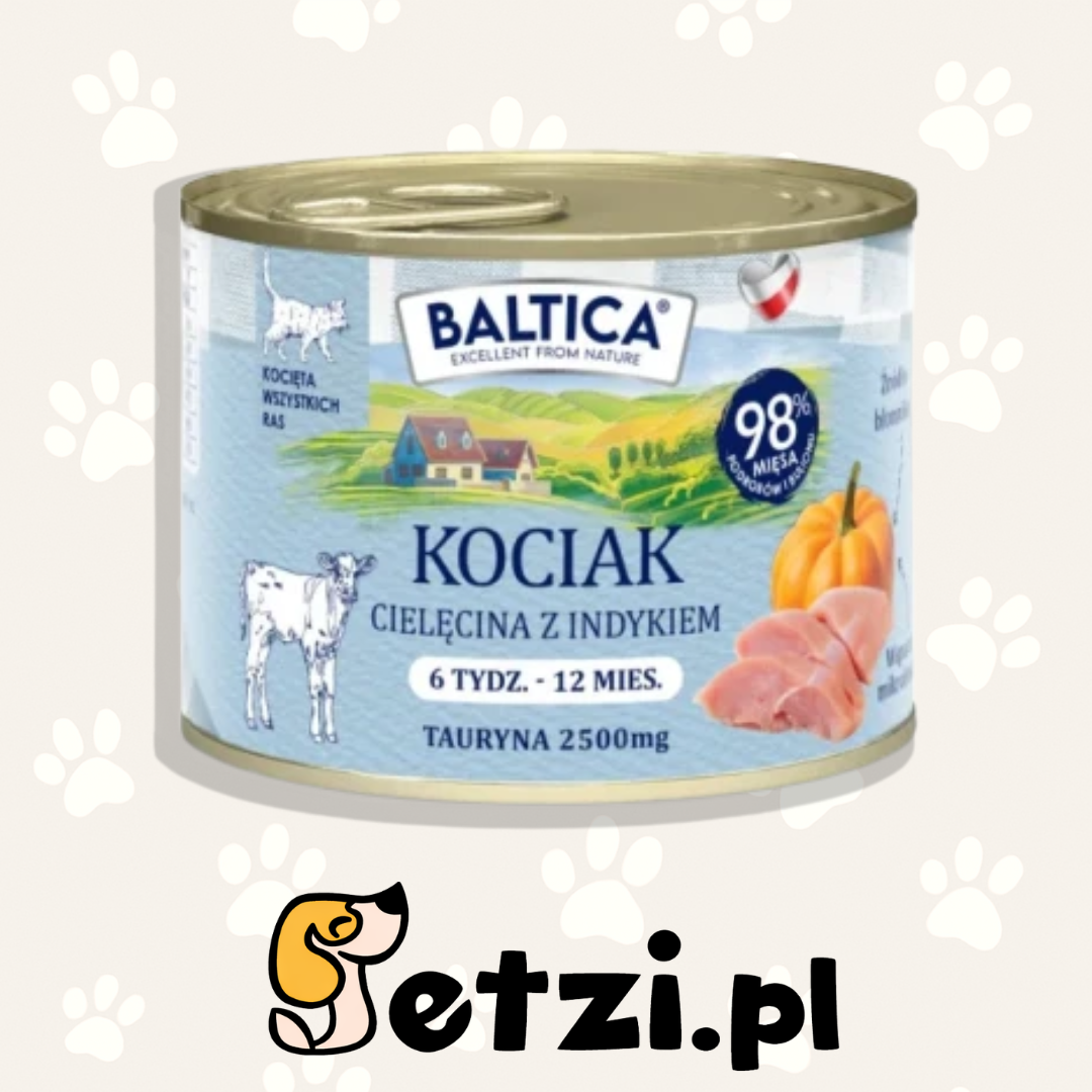 BALTICA KARMA MOKRA KOCIAK CIELĘCINA Z INDYKIEM 185G
