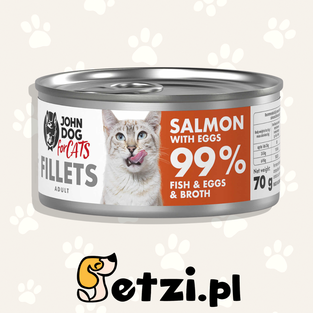 JOHN DOG MOKRA KARMA KOT FILETY ŁOSOŚ Z JAJKAMI 70 G