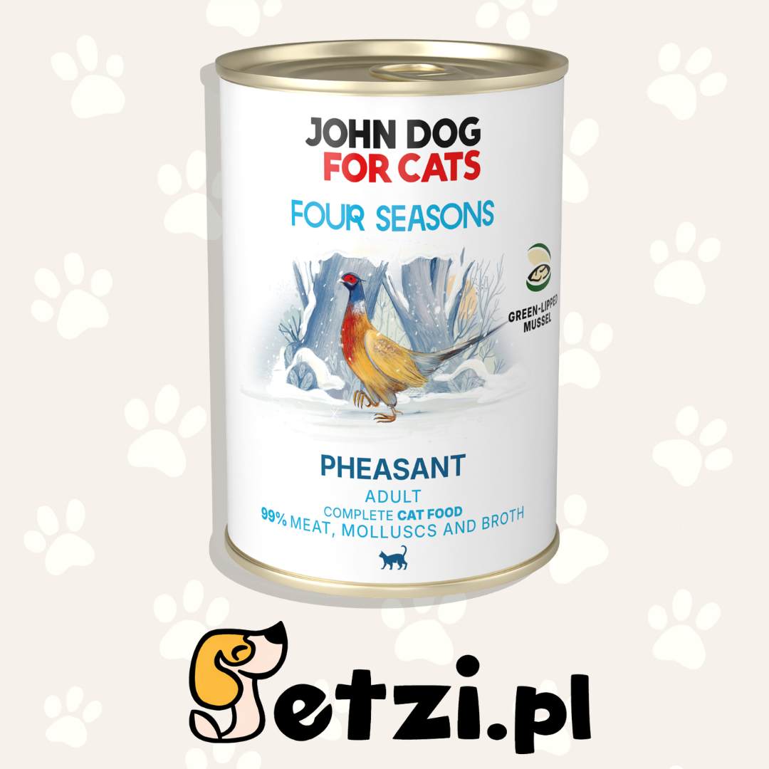 JOHN DOG FOR CATS FOUR SEASONS MOKRA KARMA KOT BAŻANT 400G