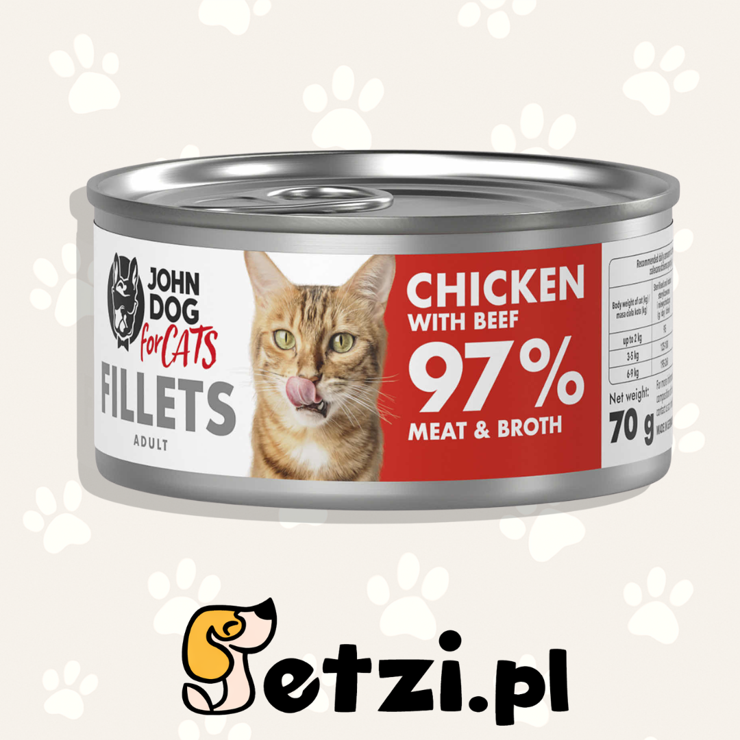 JOHN DOG MOKRA KARMA KOT FILETY KURCZAK Z WOŁOWINĄ 70 G