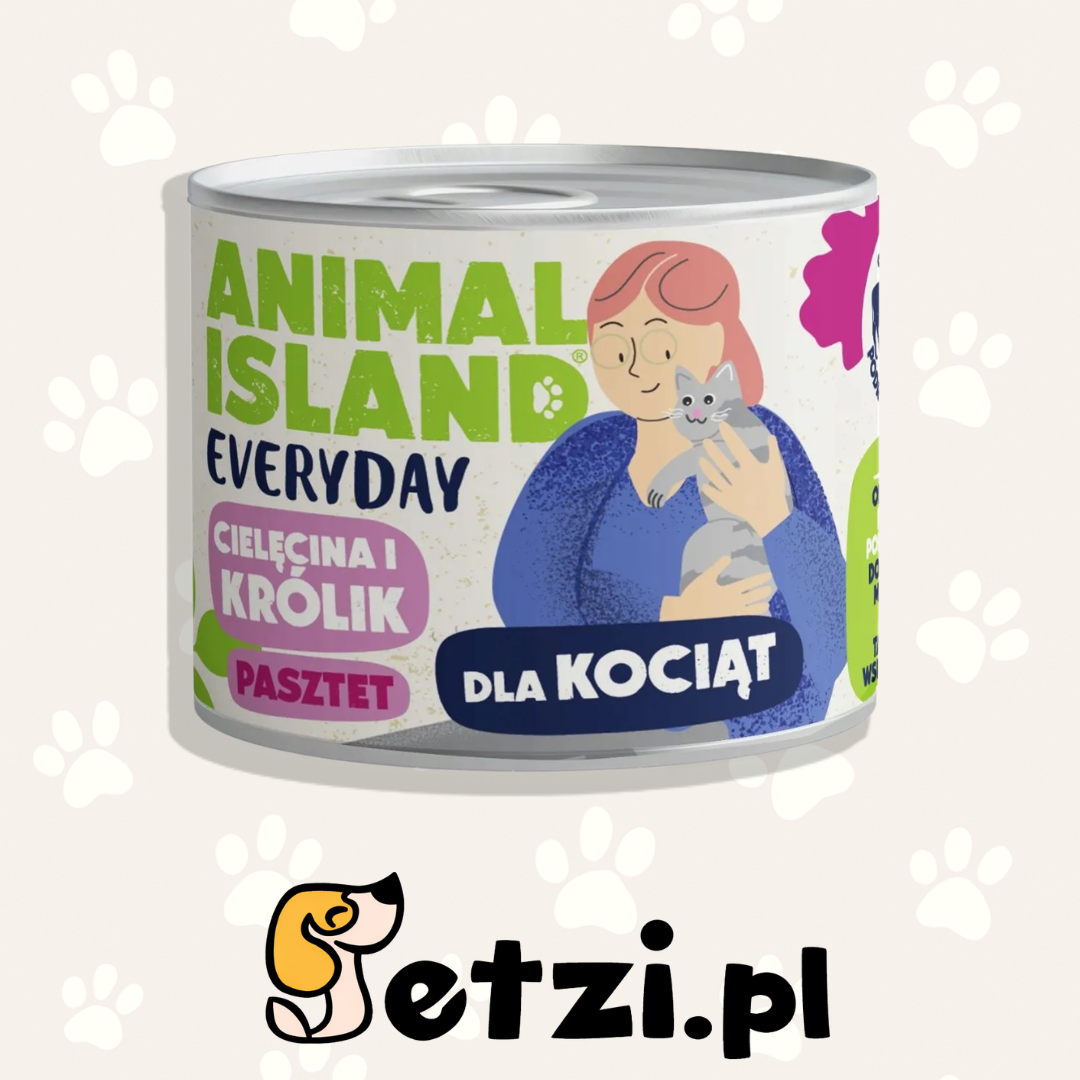 ANIMAL ISLAND MOKRA KARMA KOT EVERYDAY KITTEN CIELĘCINA Z KRÓLIKIEM 185G