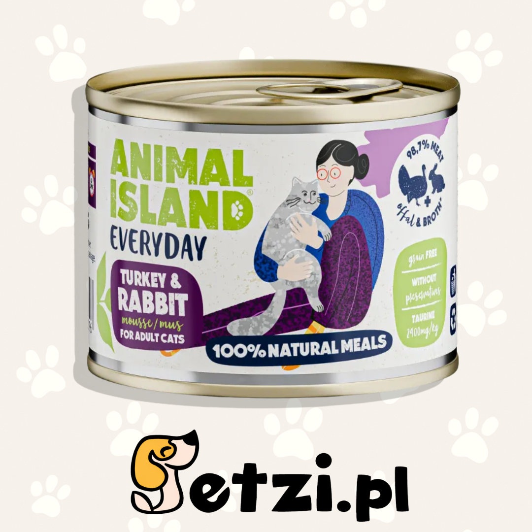 ANIMAL ISLAND MOKRA KARMA KOT EVERYDAY INDYK KRÓLIK 200G