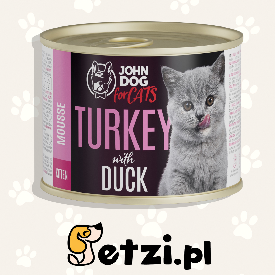 JOHN DOG MOKRA KARMA KOT KITTEN MUS INDYK I KACZKA 200 G