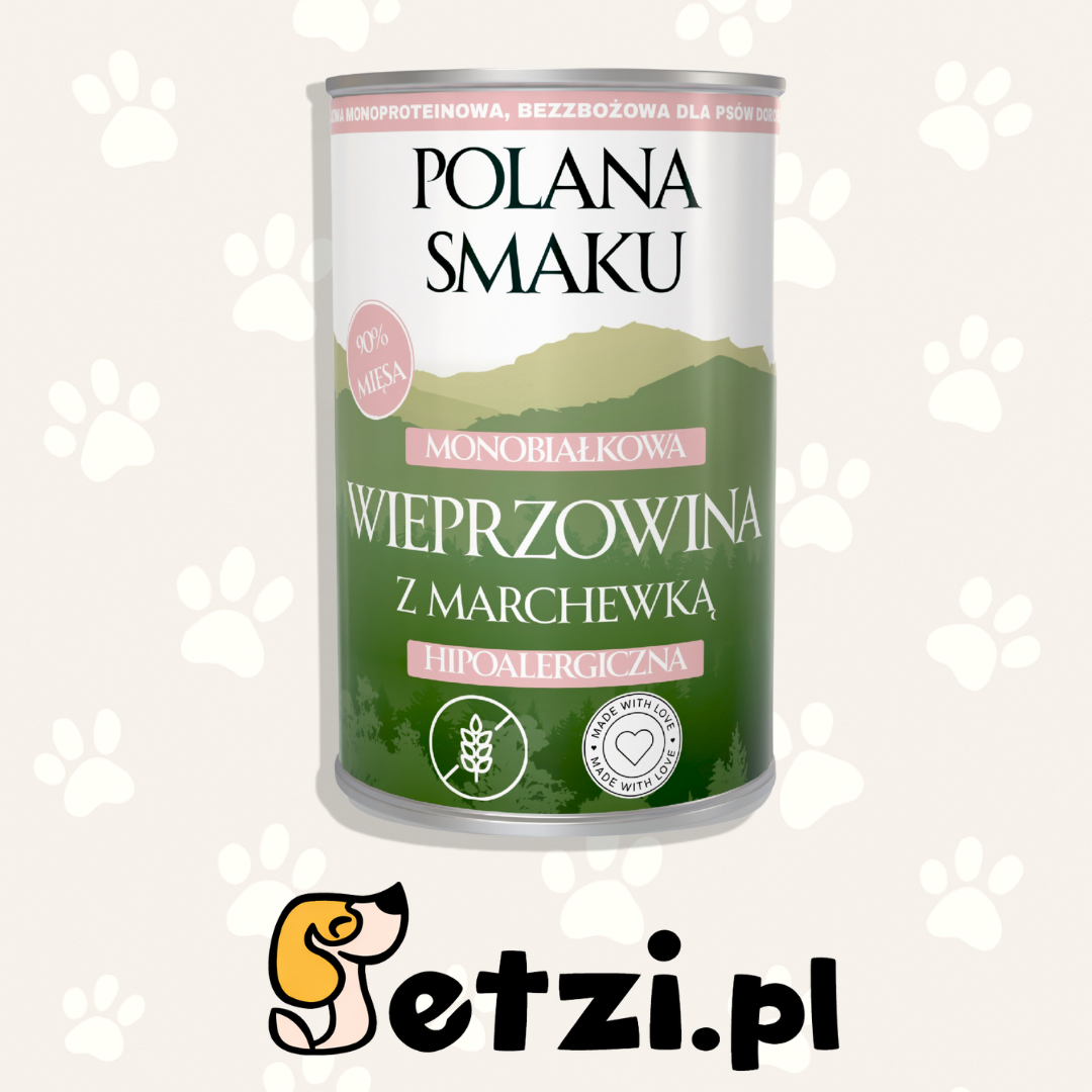 POLANA SMAKU MOKRA KARMA PIES WIEPRZOWINA Z MARCHEWKĄ 400G