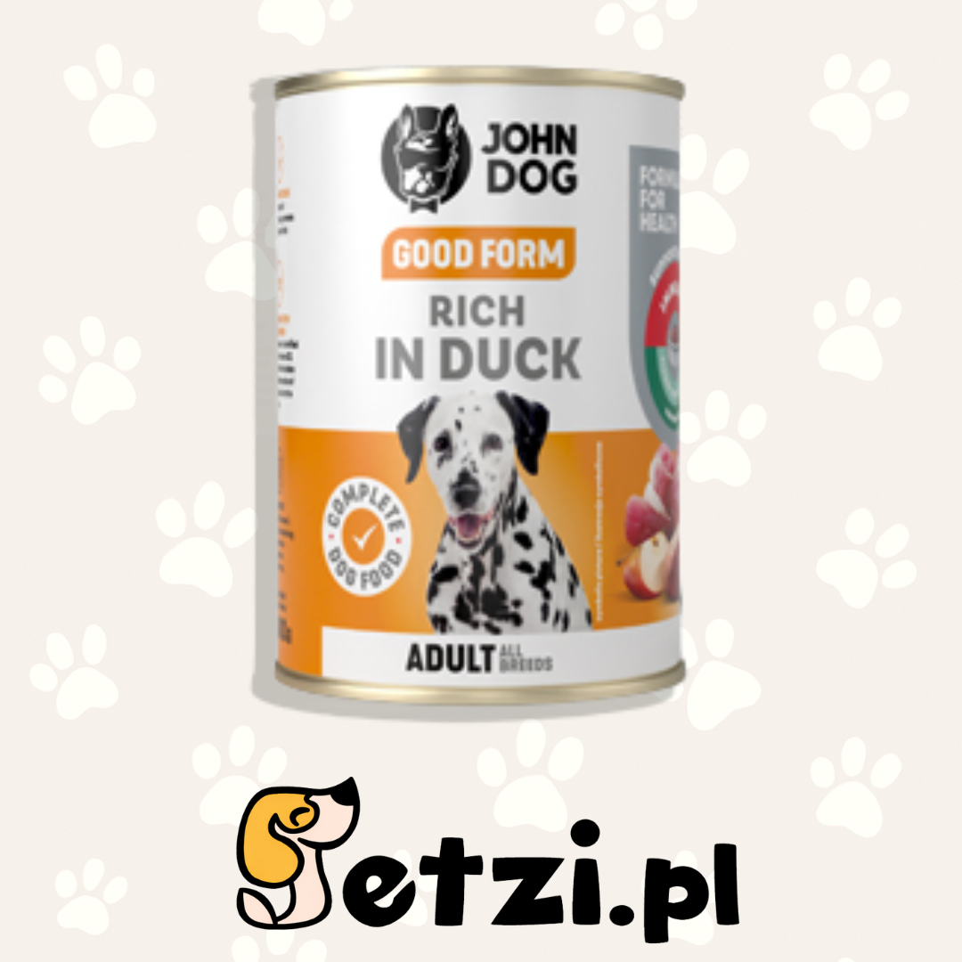 JOHN DOG GOOD FORM MOKRA KARMA PIES BOGATA W KACZKĘ 400G