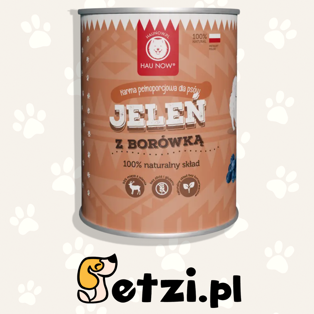 HAUNOW MOKRA KARMA PIES JELEŃ Z BORÓWKĄ 400G