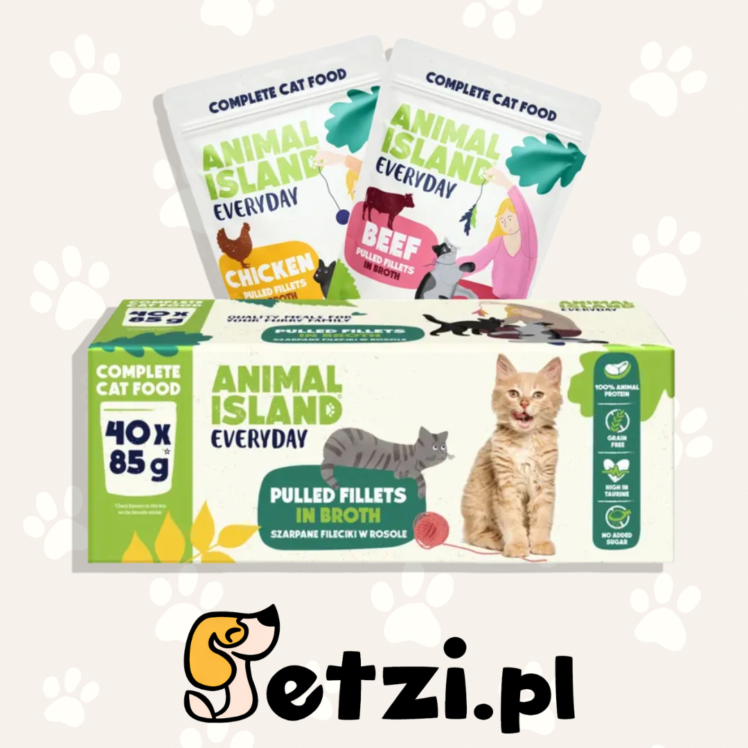 ANIMAL ISLAND MOKRA KARMA KOT WOŁOWINA KURCZAK 40X 85G
