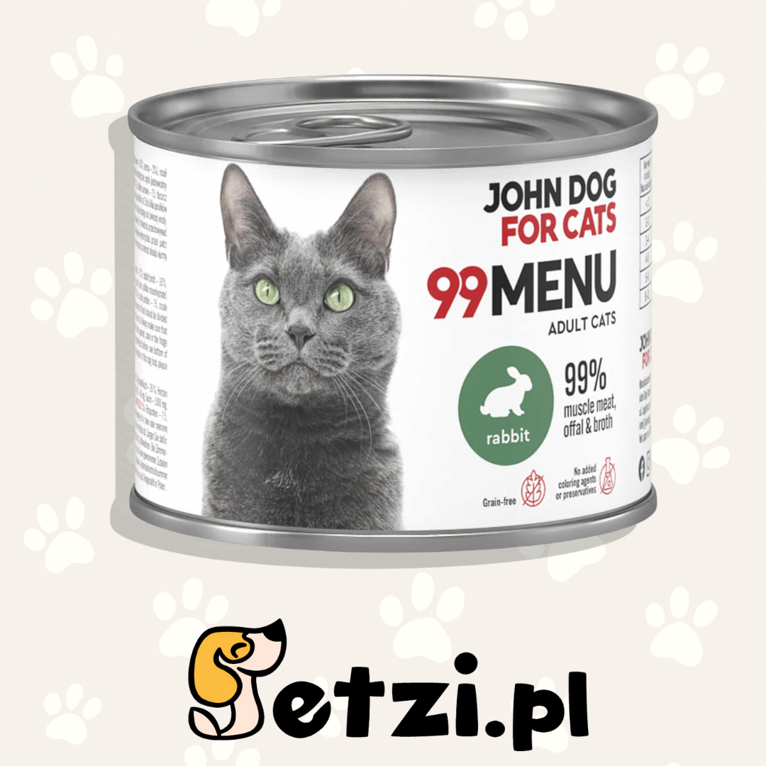 JOHN DOG 99MENU MOKRA KARMA KOT KRÓLIK 200G
