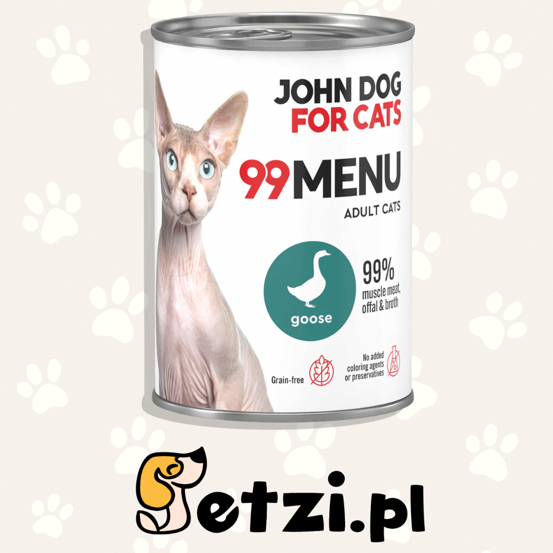 JOHN DOG 99MENU MOKRA KARMA KOT GĘŚ 400G
