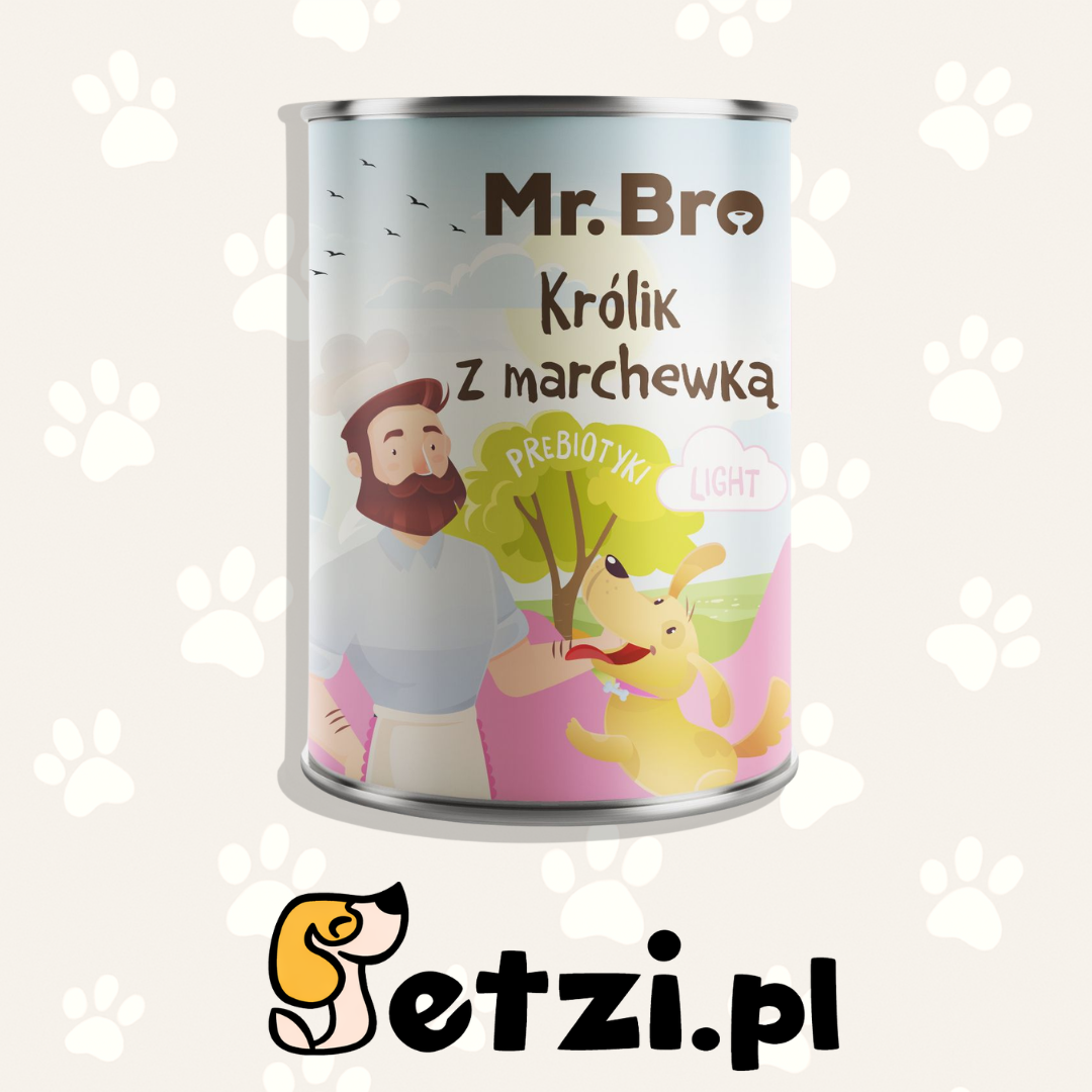 MR BRO MOKRA KARMA PIES LIGHT KRÓLIK Z MARCHEWKA I PREBIOTYKAMI 400G