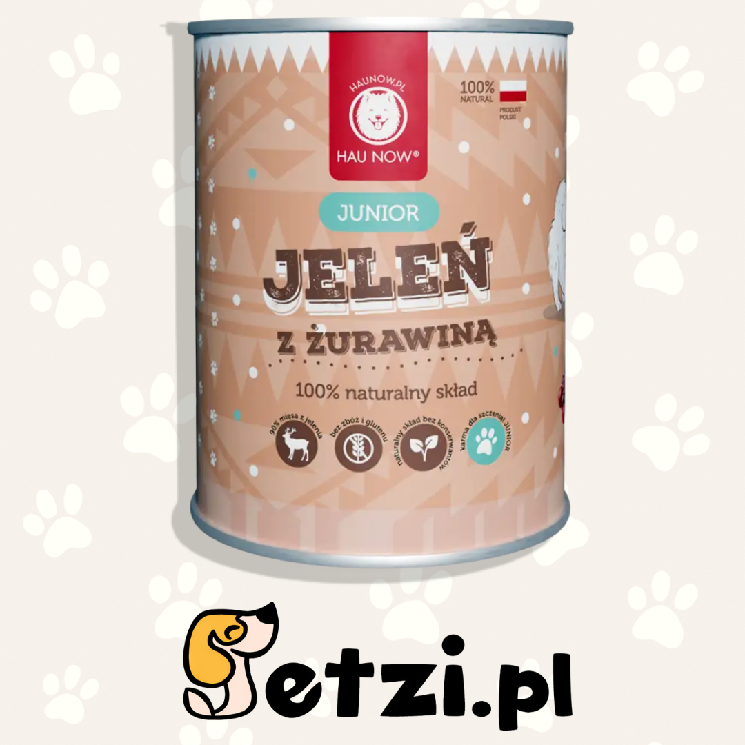 HAUNOW JUNIOR MOKRA KARMA PIES JELEŃ Z ŻURAWINĄ 400G