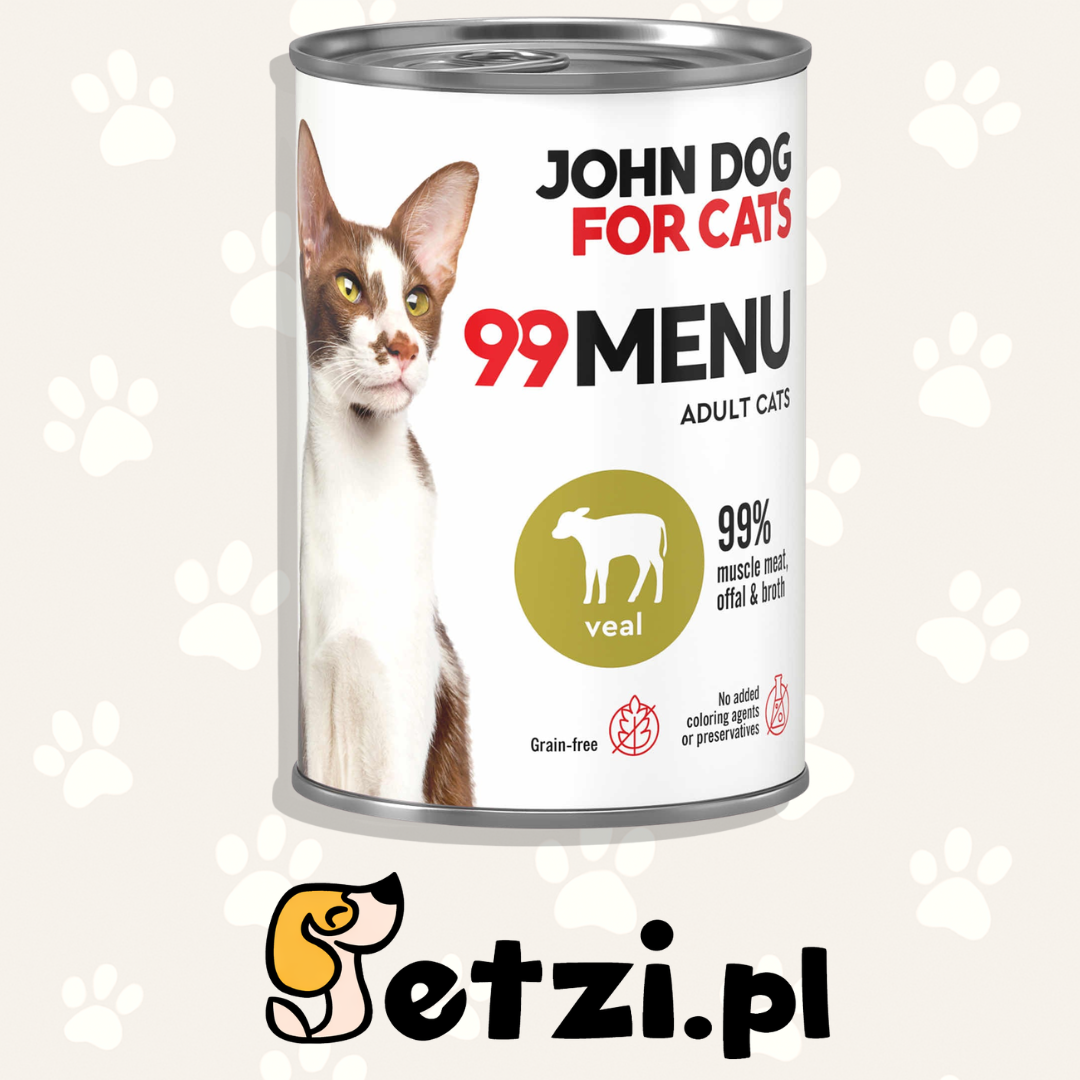 JOHN DOG 99MENU MOKRA KARMA KOT CIELĘCINA 400G