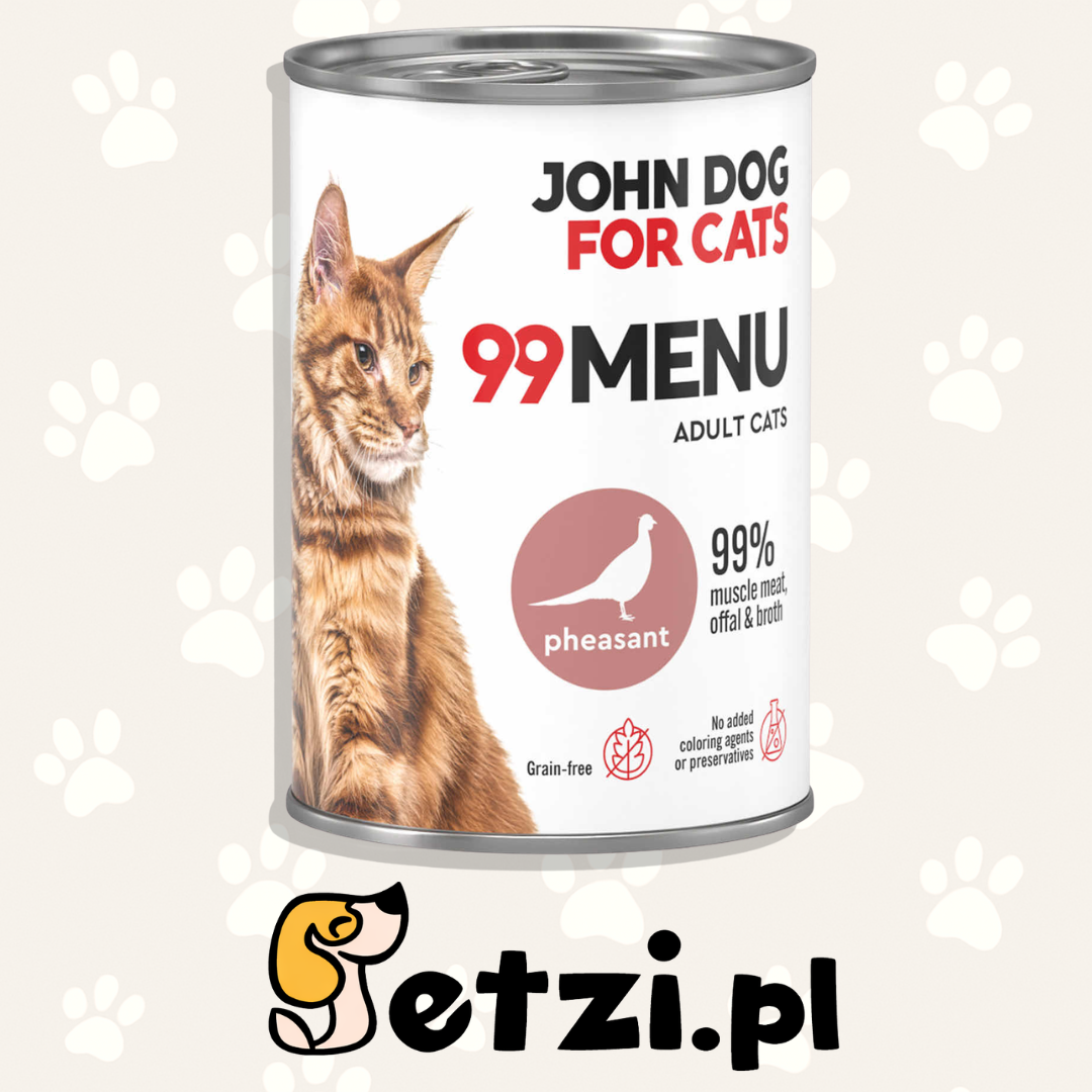 JOHN DOG 99MENU MOKRA KARMA KOT BAŻANT 400G