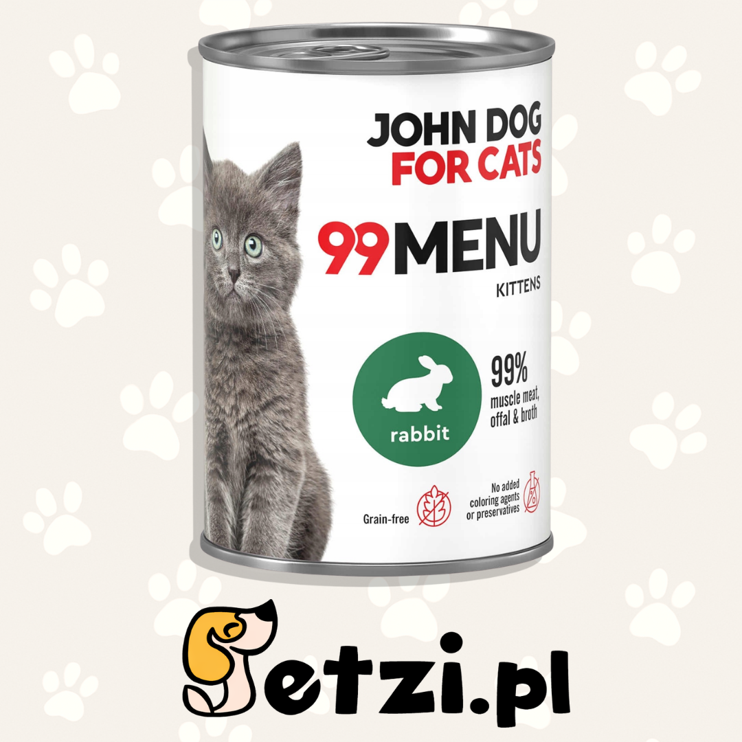 JOHN DOG 99MENU KITTEN MOKRA KARMA KOT KRÓLIK 400G