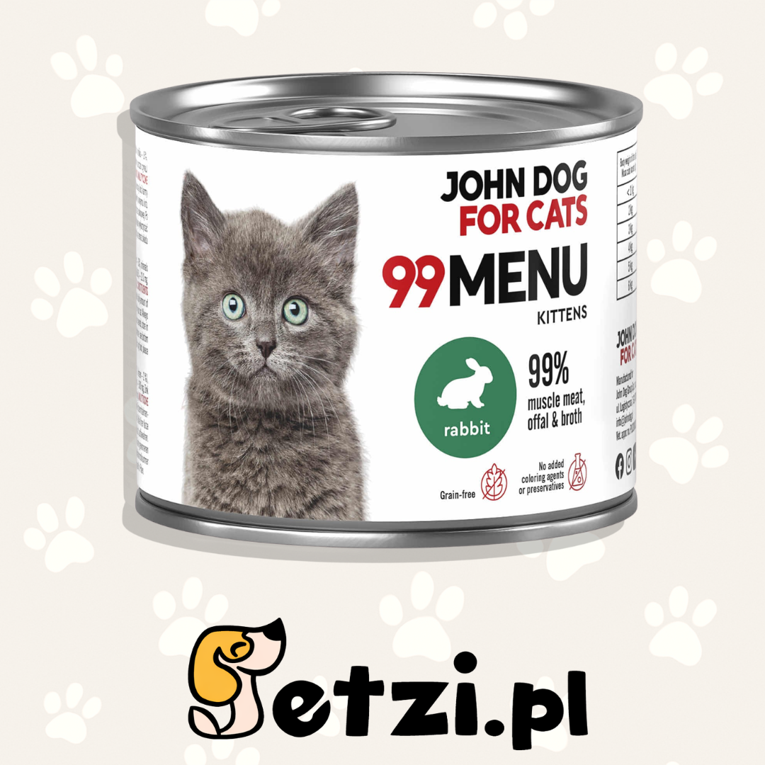 JOHN DOG 99MENU KITTEN MOKRA KARMA KOT KRÓLIK 200G