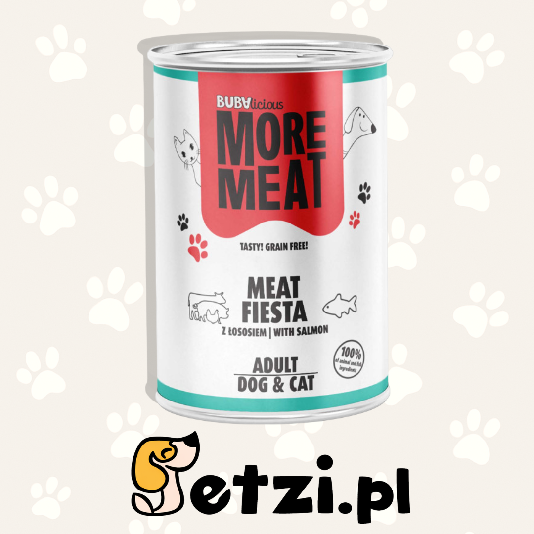 BUBA BUBALICIOUS MEAT FIESTA MOKRA KARMA DLA PSA Z ŁOSOSIEM 400G