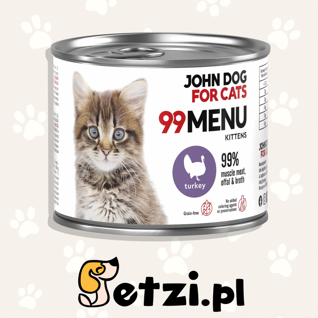 JOHN DOG 99MENU KITTEN MOKRA KARMA KOT INDYK 200G