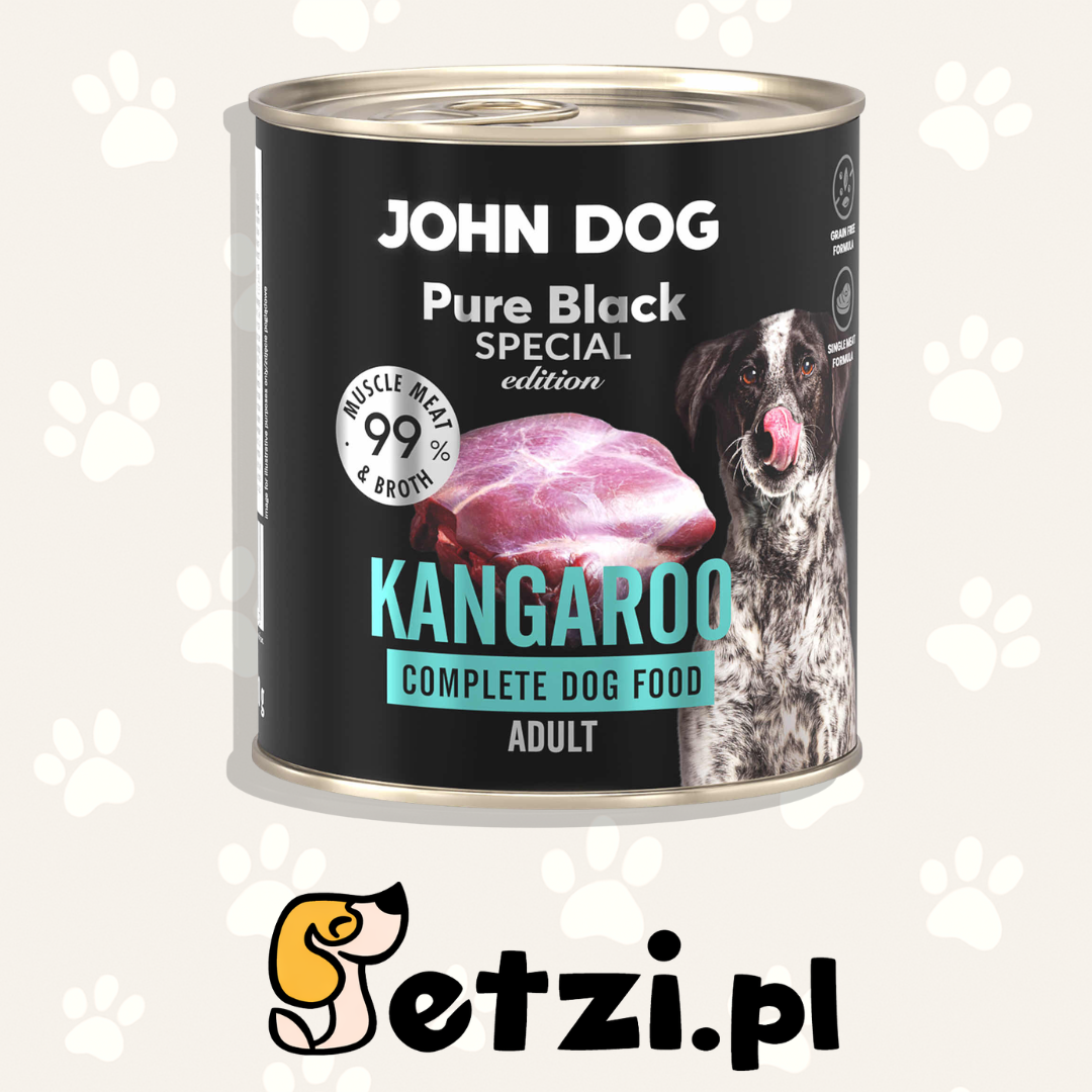 JOHN DOG PURE BLACK SE MOKRA KARMA PIES KANGAROO 800G