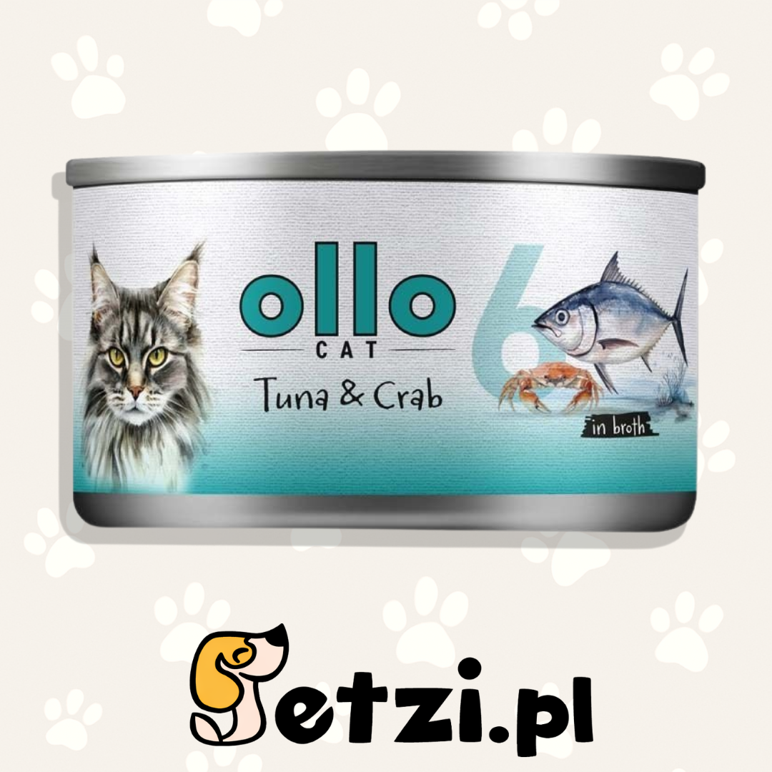 OLLO MOKRA KARMA KOT NR6 TUŃCZYK KRAB 70G