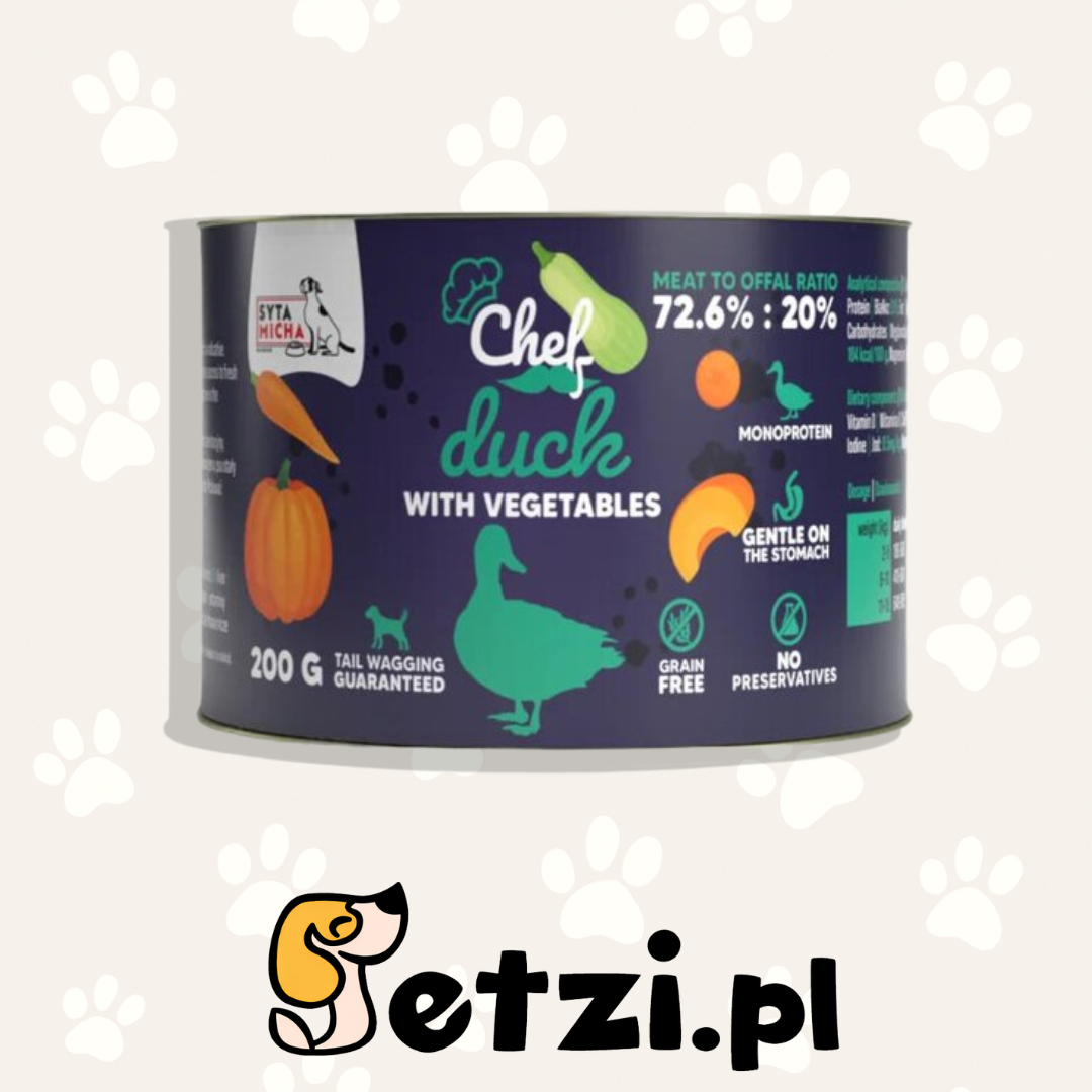SYTA MICHA CHEF MOKRA KARMA PIES KACZKA Z WARZYWAMI 200G