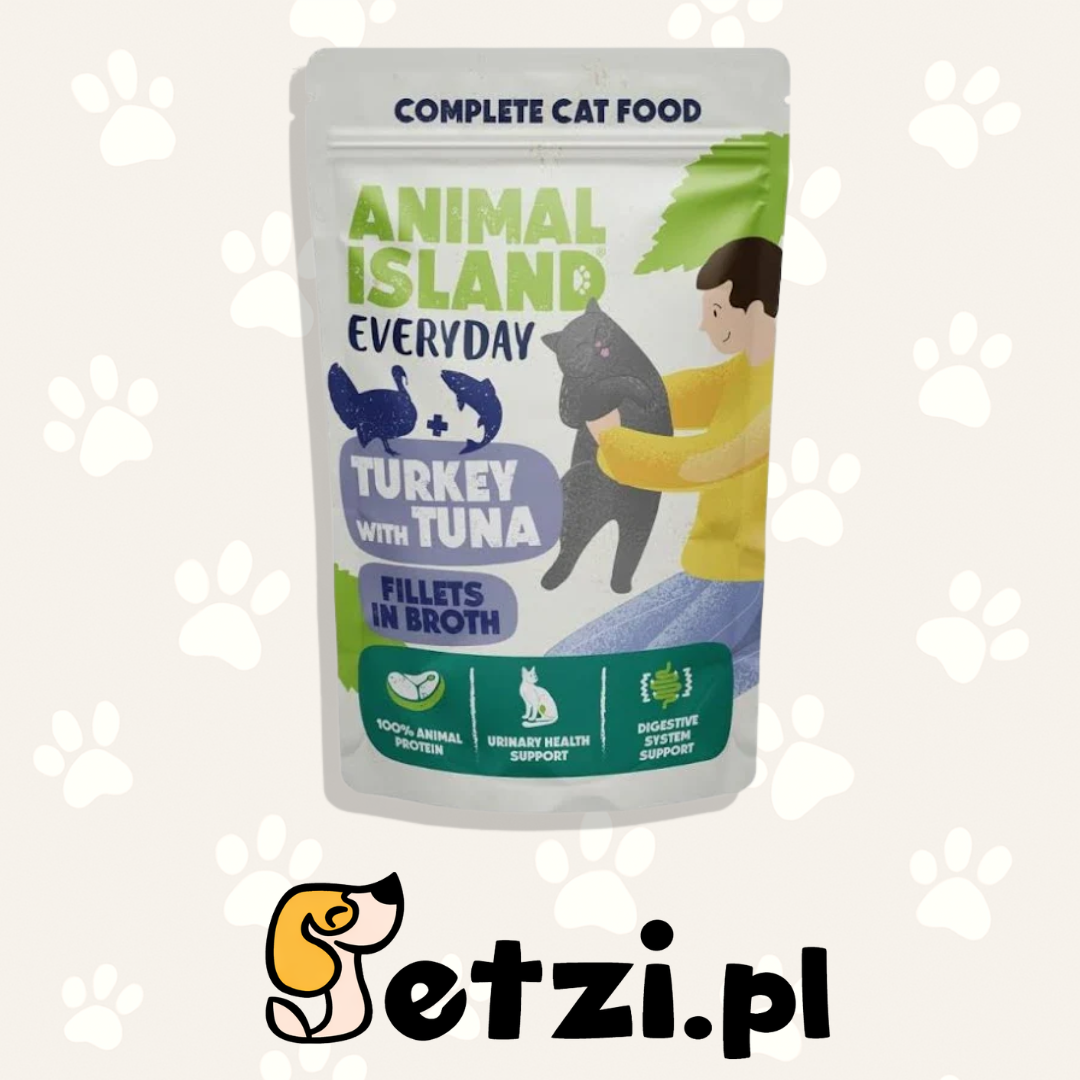 ANIMAL ISLAND EVERYDAY FILLETS IN BROTH MK KOT TURKEY WITH TUNA 85G