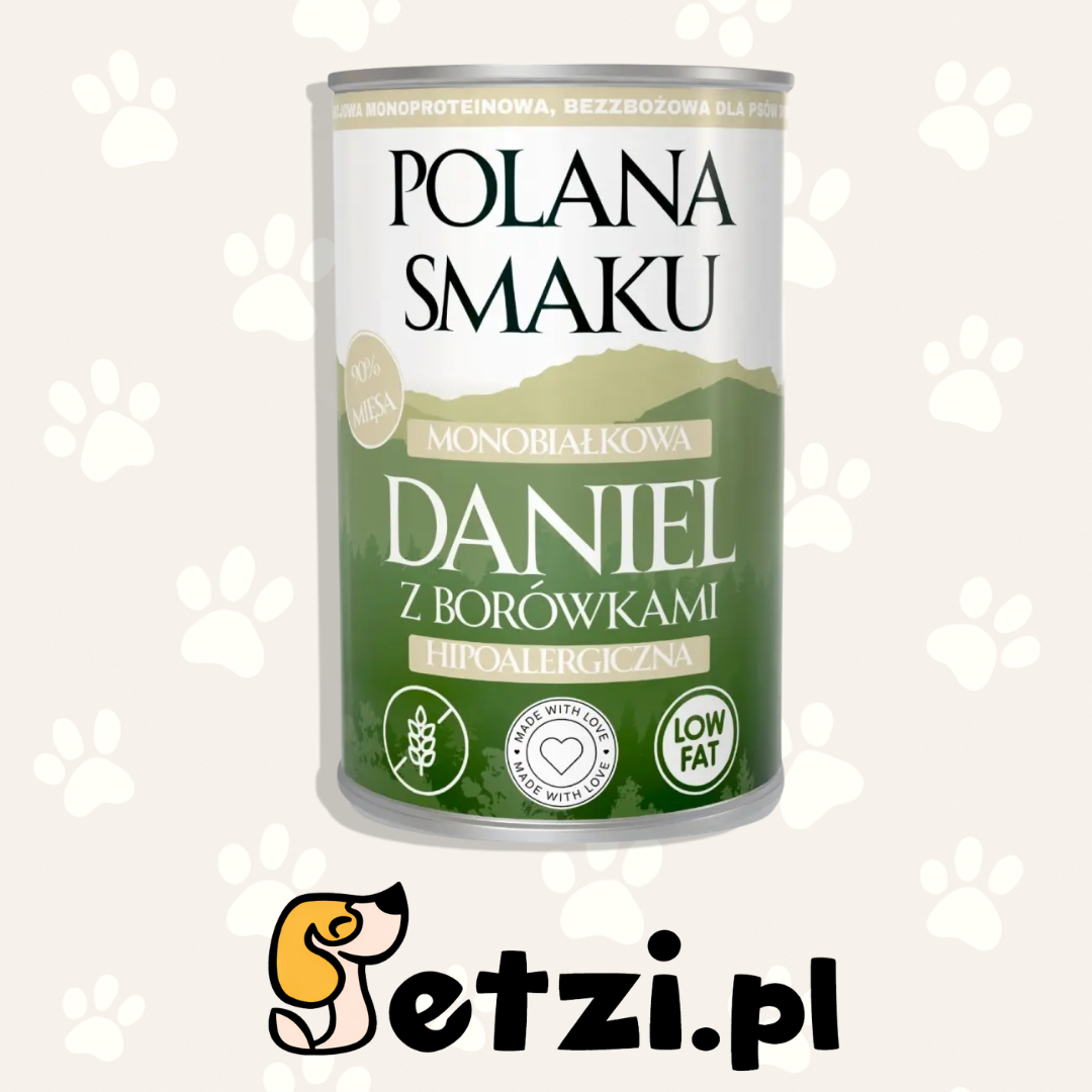POLANA SMAKU MOKRA KARMA PIES DANIEL Z BORÓWKAMI 400G