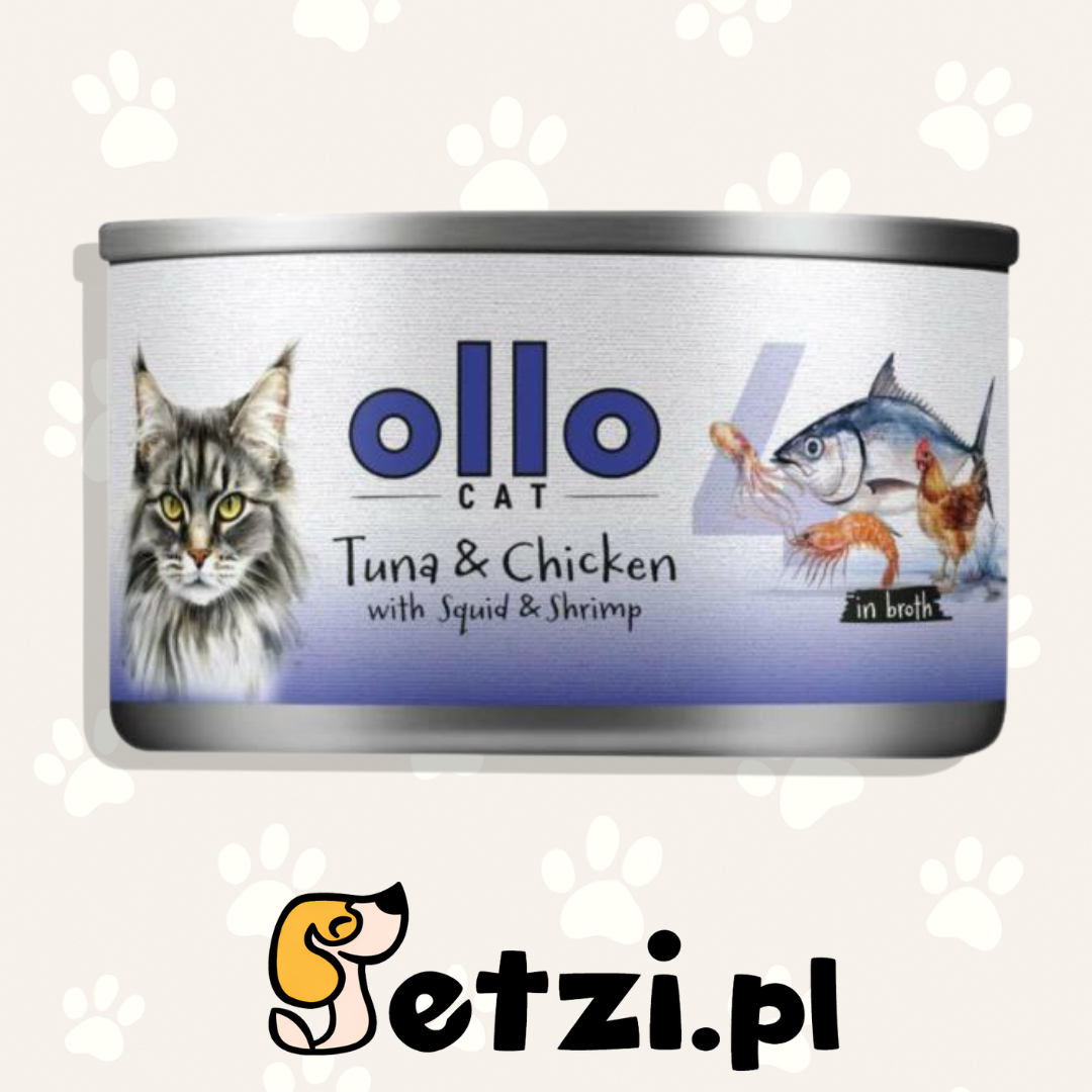 OLLO MOKRA KARMA KOT NR4 TUŃCZYK KURCZAK KALMAR 70G