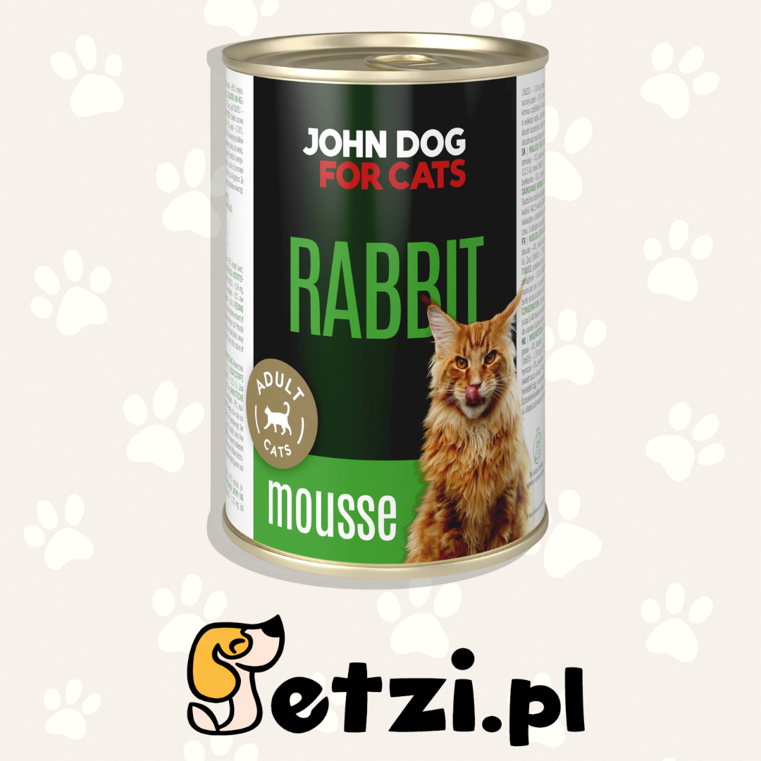 JOHN DOG FOR CATS MOUSSE MOKRA KARMA KOT KRÓLIK 400G