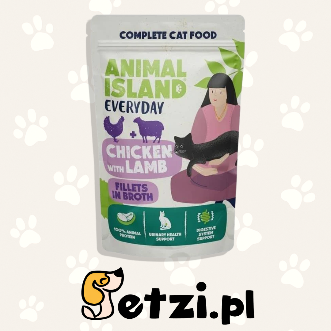 ANIMAL ISLAND EVERYDAY FILLETS IN BROTH MK KOT CHICKEN WITH LAMB 85G