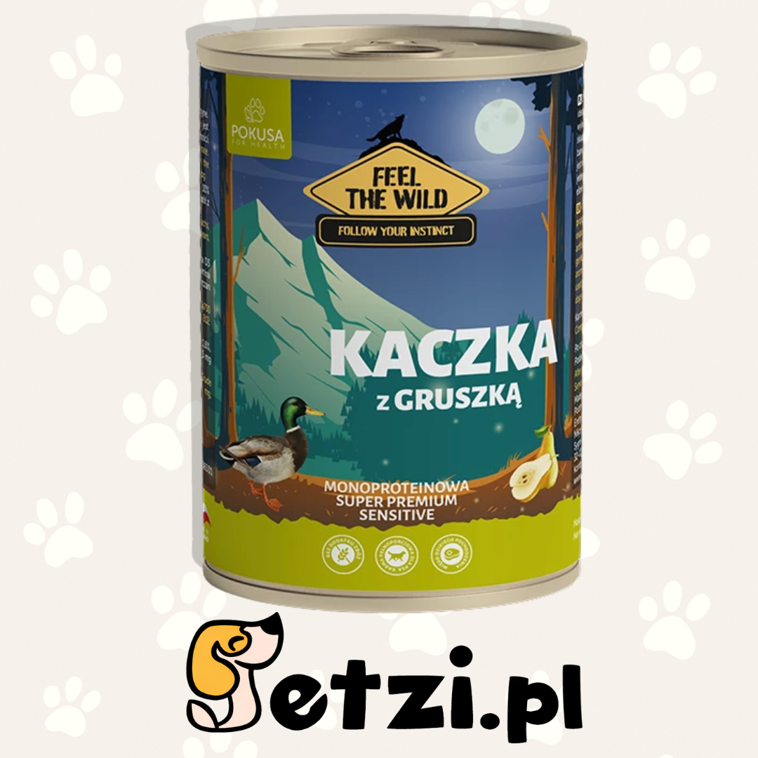 POKUSA FEEL THE WILD MOKRA KARMA DLA PSA KACZKA Z GRUSZKĄ 800G