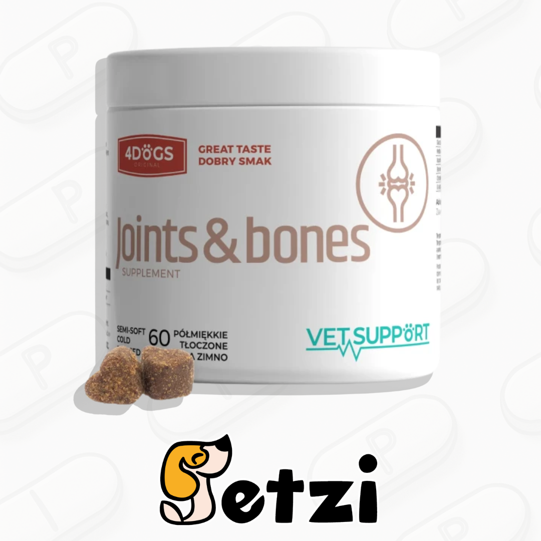 4DOGS VETSUPPORT JOINT & BONES 180G - KOMPLEKSOWE WSPARCIE STAWÓW I KOŚCI
