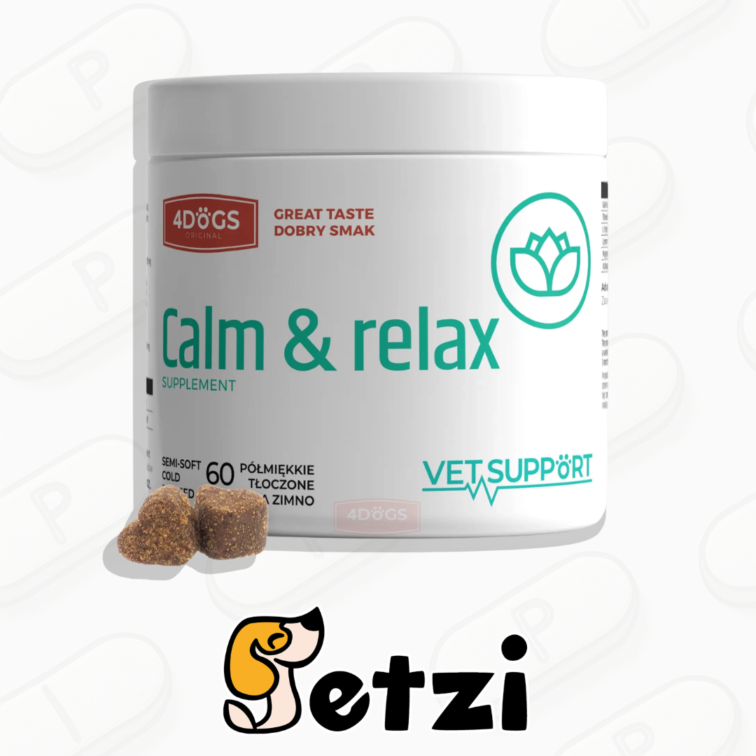 4DOGS VETSUPPORT CALM & RELAX 180G - NATURALNE WSPARCIE SPOKOJU I RÓWNOWAGI