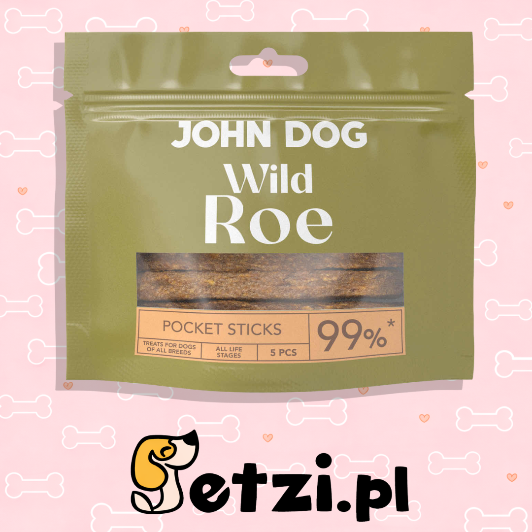 JOHN DOG PRZYSMAKI DLA PSA STICKS WILD POCKET Z SARNY 5SZT
