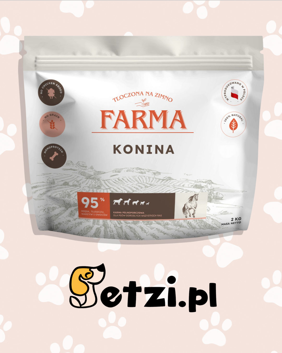 FARMA SUCHA KARMA PIES KONINA TŁOCZONA NA ZIMNO 2KG