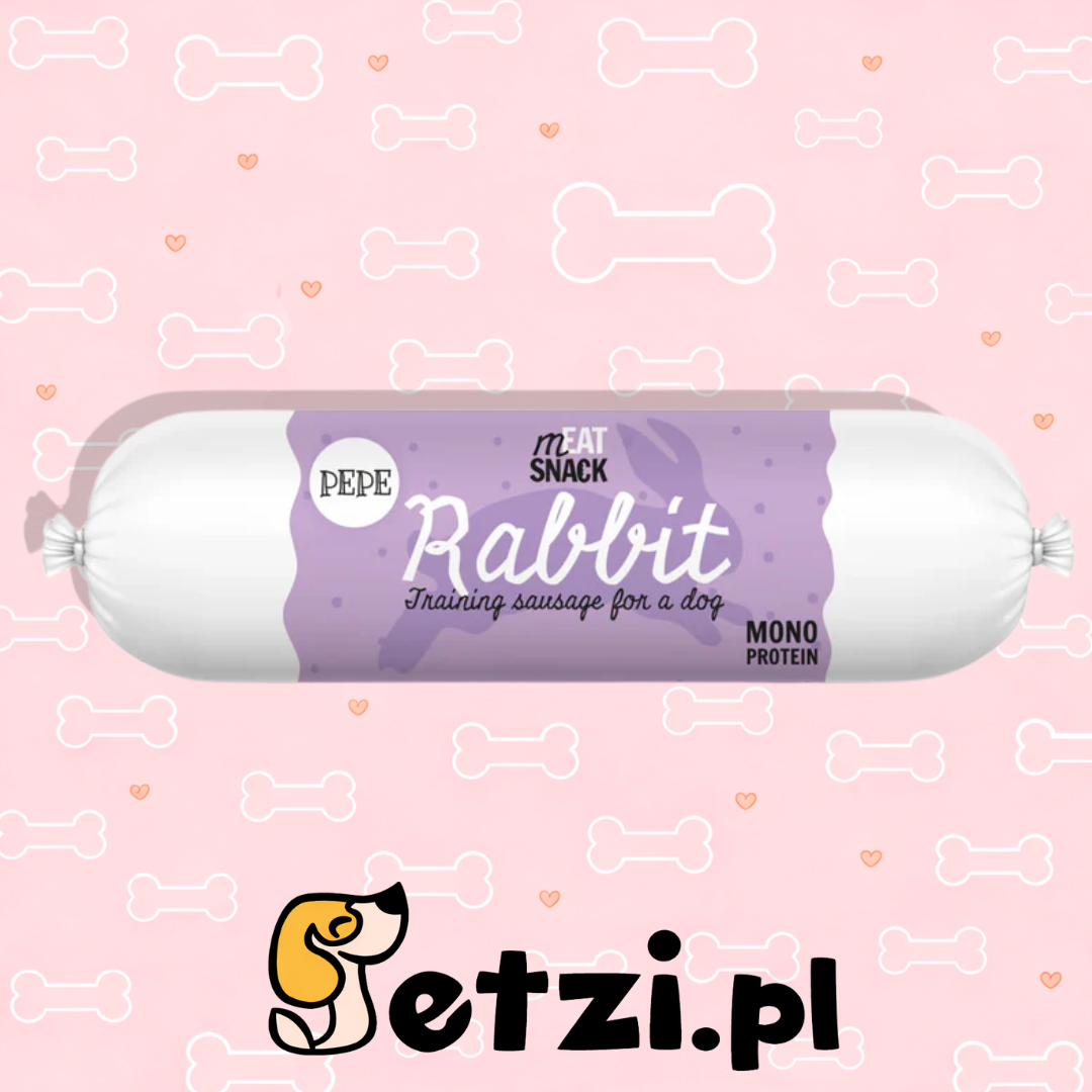 PAKA ZWIERZAKA PEPE PRZYSMAKI DLA PSA KIEŁBASKA Z KRÓLIKA 200G