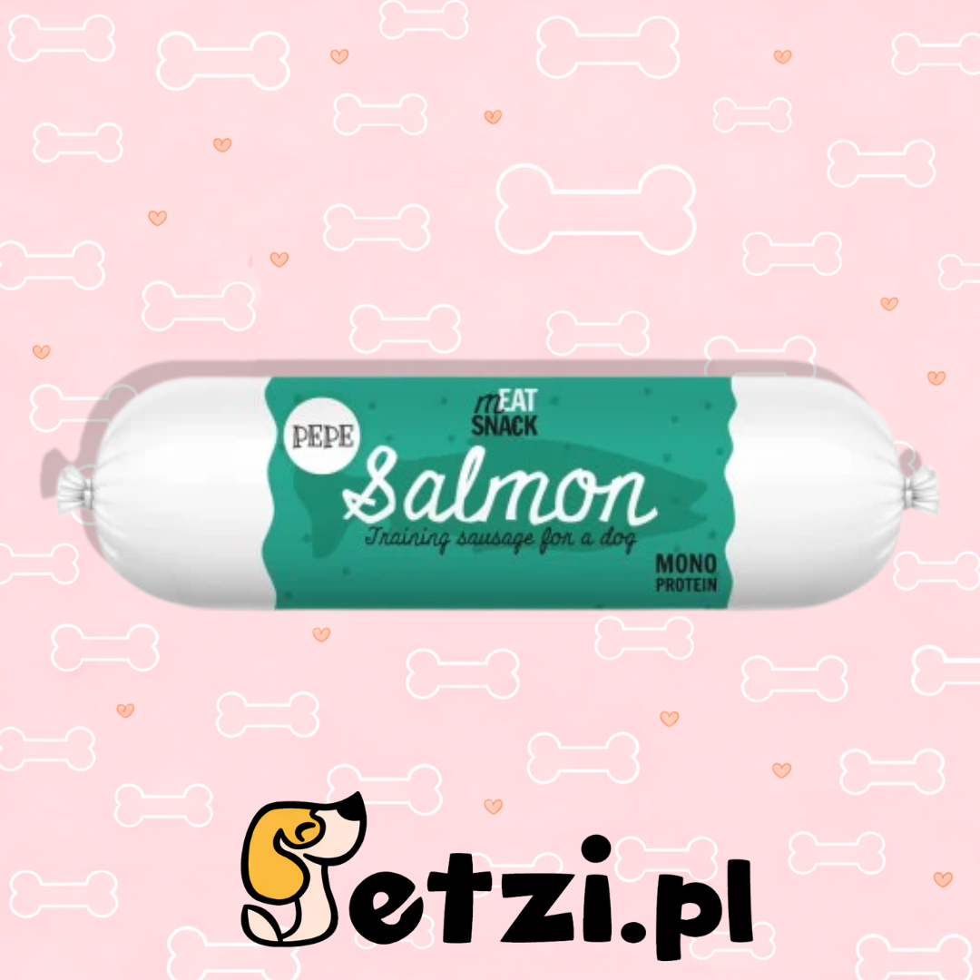 PAKA ZWIERZAKA PEPE PRZYSMAKI DLA PSA KIEŁBASKA Z ŁOSOSIA 200G