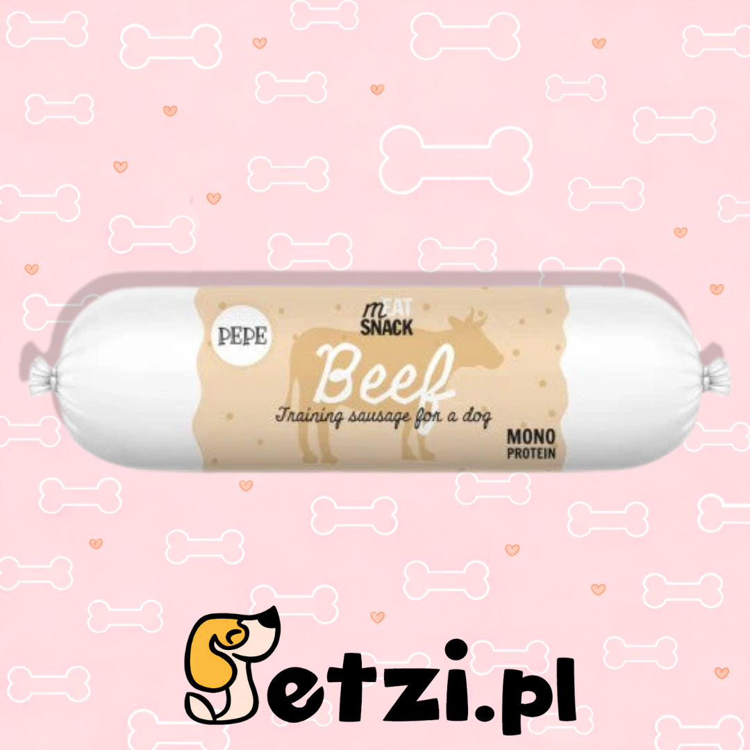 PAKA ZWIERZAKA PEPE PRZYSMAKI DLA PSA KIEŁBASKA Z WOŁOWINY 200G