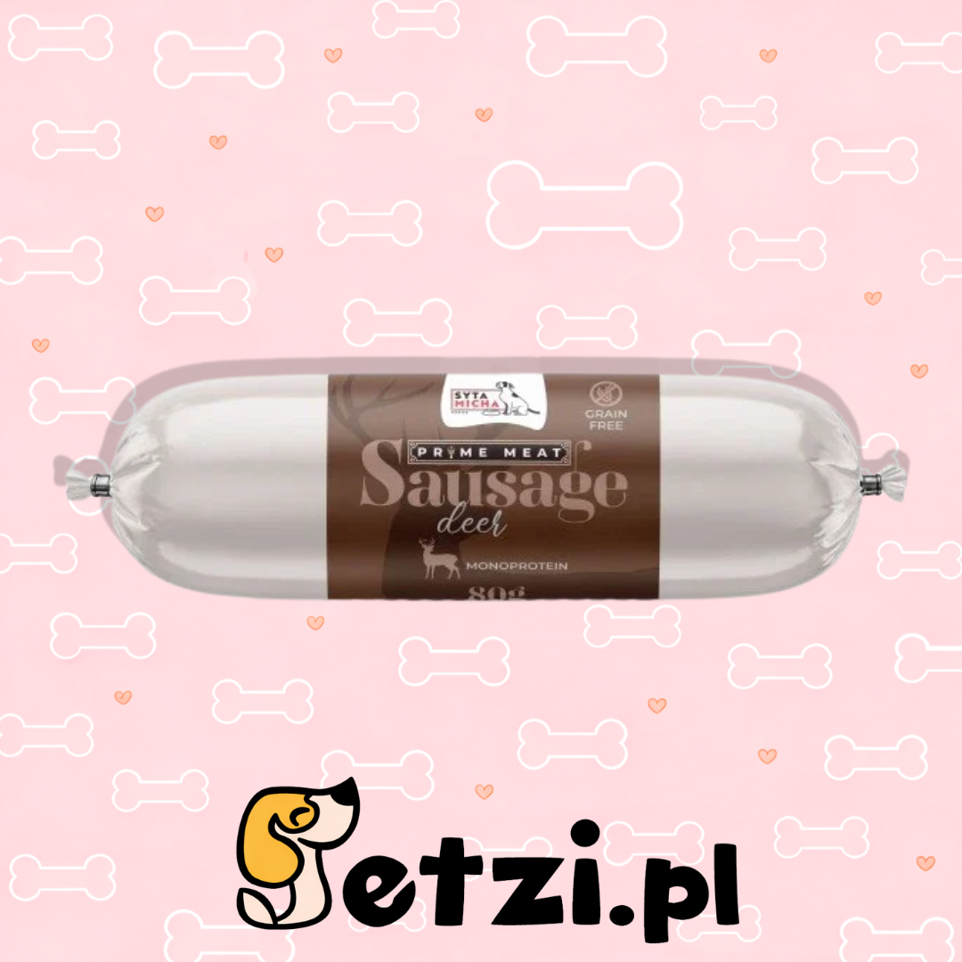 SYTA MICHA PRIME MEAT PRZYSMAKI DLA PSA KIEŁBASKA JELEŃ 80G