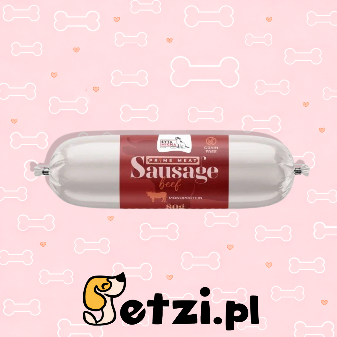SYTA MICHA PRIME MEAT PRZYSMAKI DLA PSA KIEŁBASKA WOŁOWINA 80G