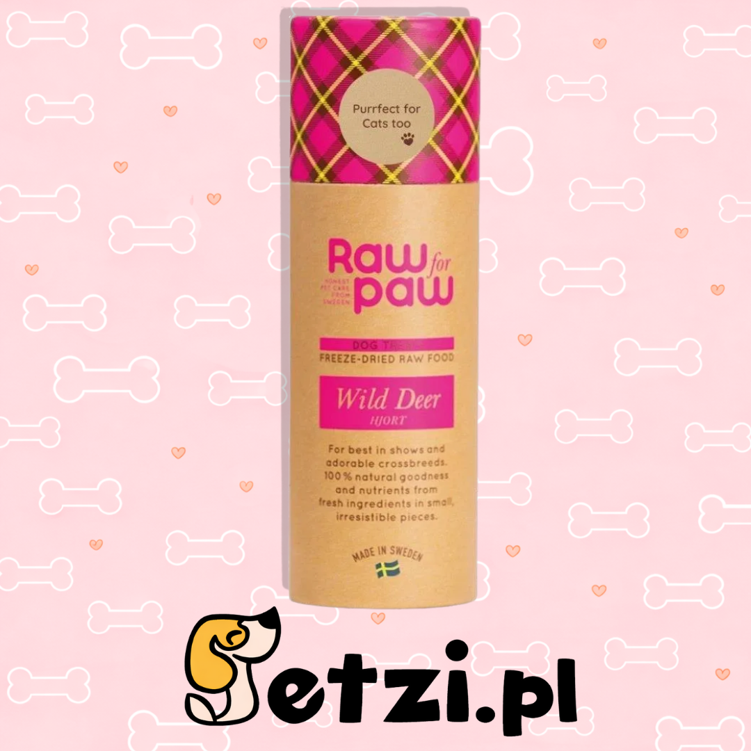 RAW FOR PAW WILD DEER - DZIKI JELEŃ LIOFILIZOWANE PRZYSMAKI (45G)