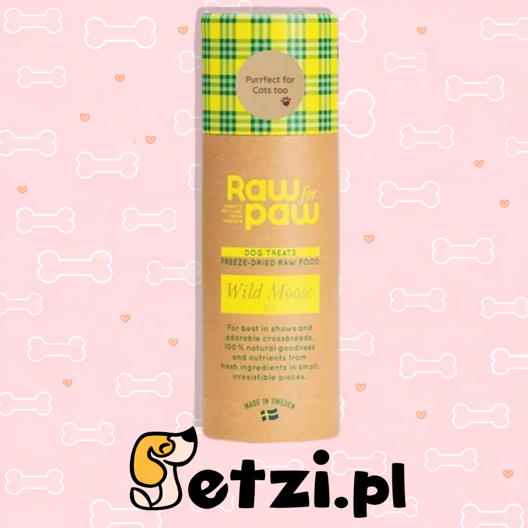 RAW FOR PAW WILD MOOSE - ŁOŚ LIOFILIZOWANE PRZYSMAKI (45G)